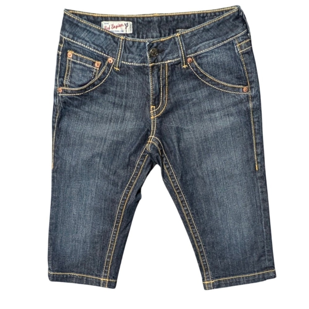Red Engine Vintage Original Bermuda Denim Jeans Dark Wash Made in USA Womens 29